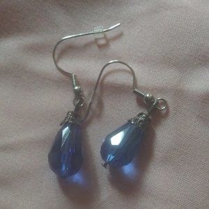 Blue teardrop earrings